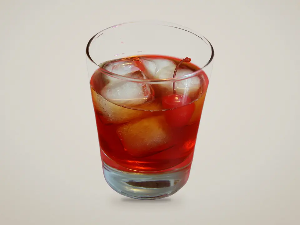 Verre de vermouth rouge avec glaçons