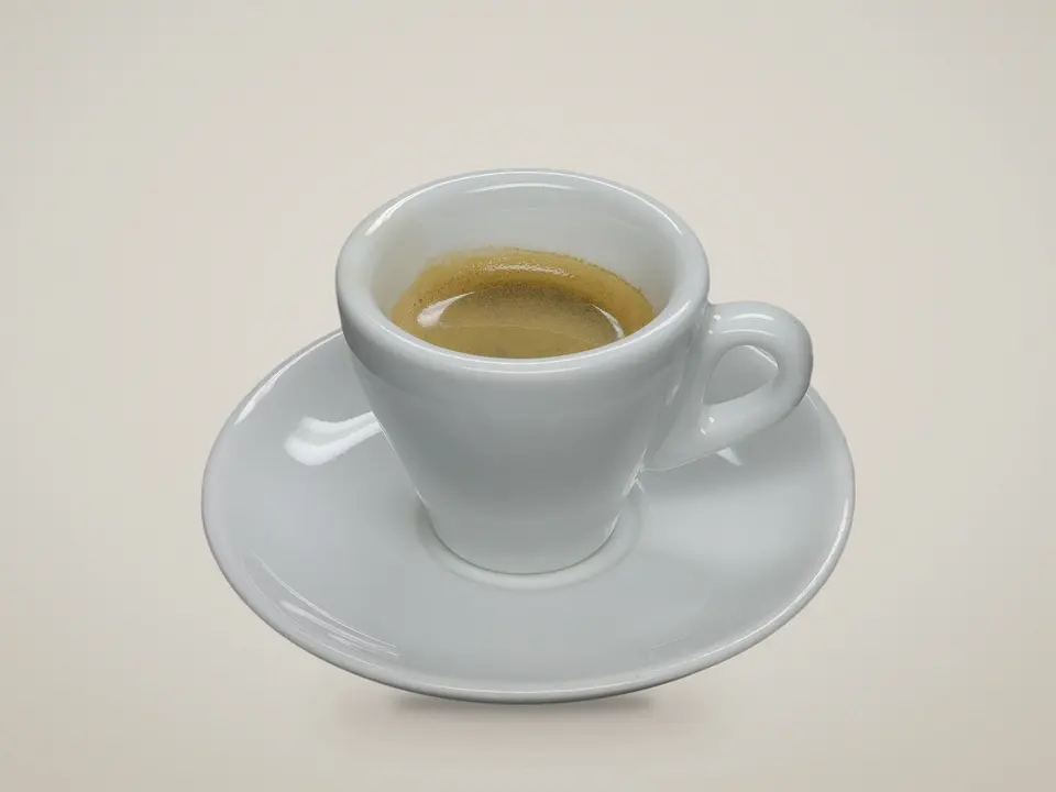 Expresso dans une petite tasse avec soucoupe